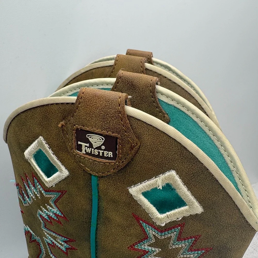 Twister Brynlee Western Boots Children 13 Brown Aztec Modern Cowgirl Festival